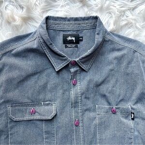Vintage Stussy Denim Shirt for Men